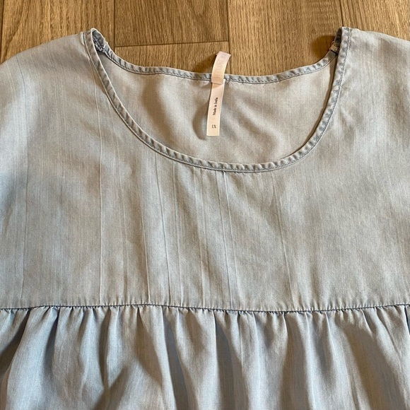 Live 4 Truth Boho Ruffle Top 1X Sky Blue - Picture 2 of 7